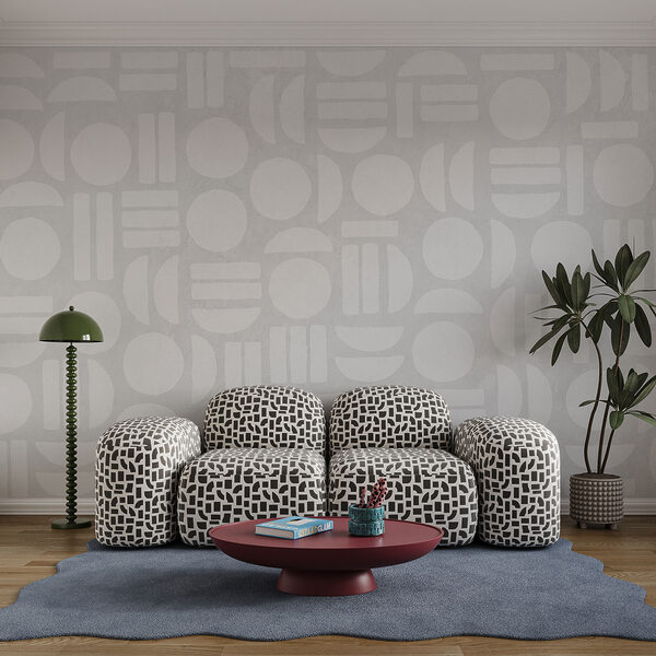 Witte achtergrond met geometrische vormen