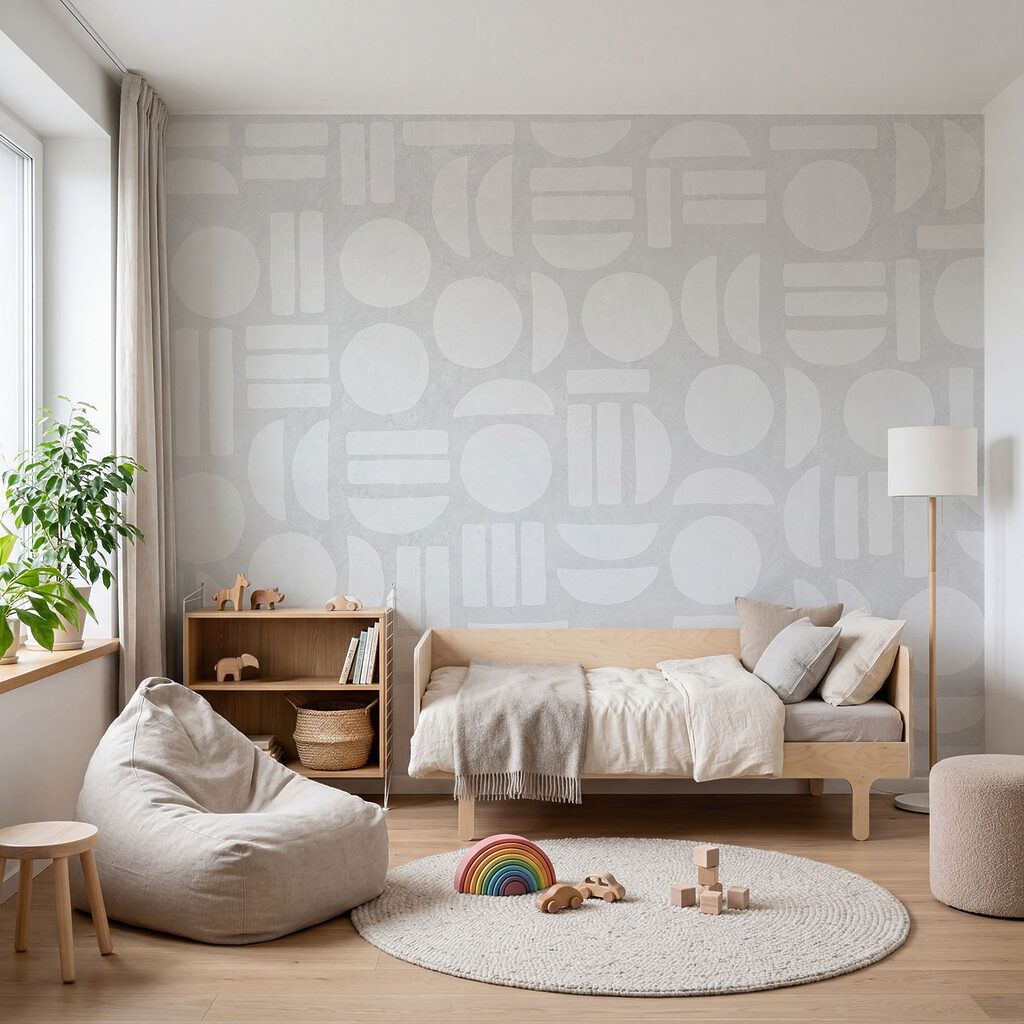 Witte achtergrond met geometrische vormen