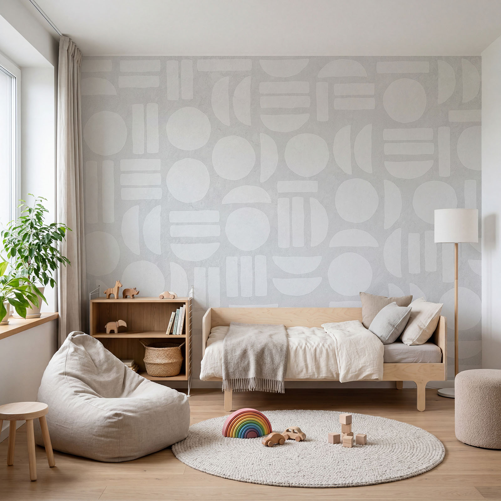 Witte achtergrond met geometrische vormen