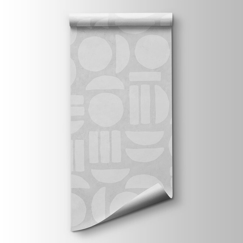 White background with geometric shapes