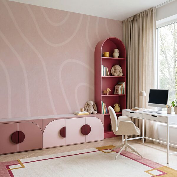 Roze en wit golvend patroon