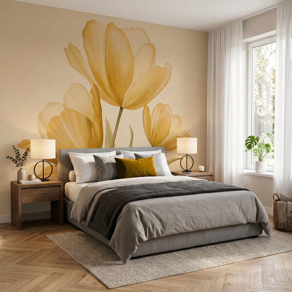 Gele bloemen met groene bladeren