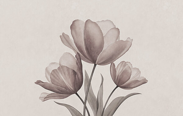 Elegant tulips in soft pastel tones