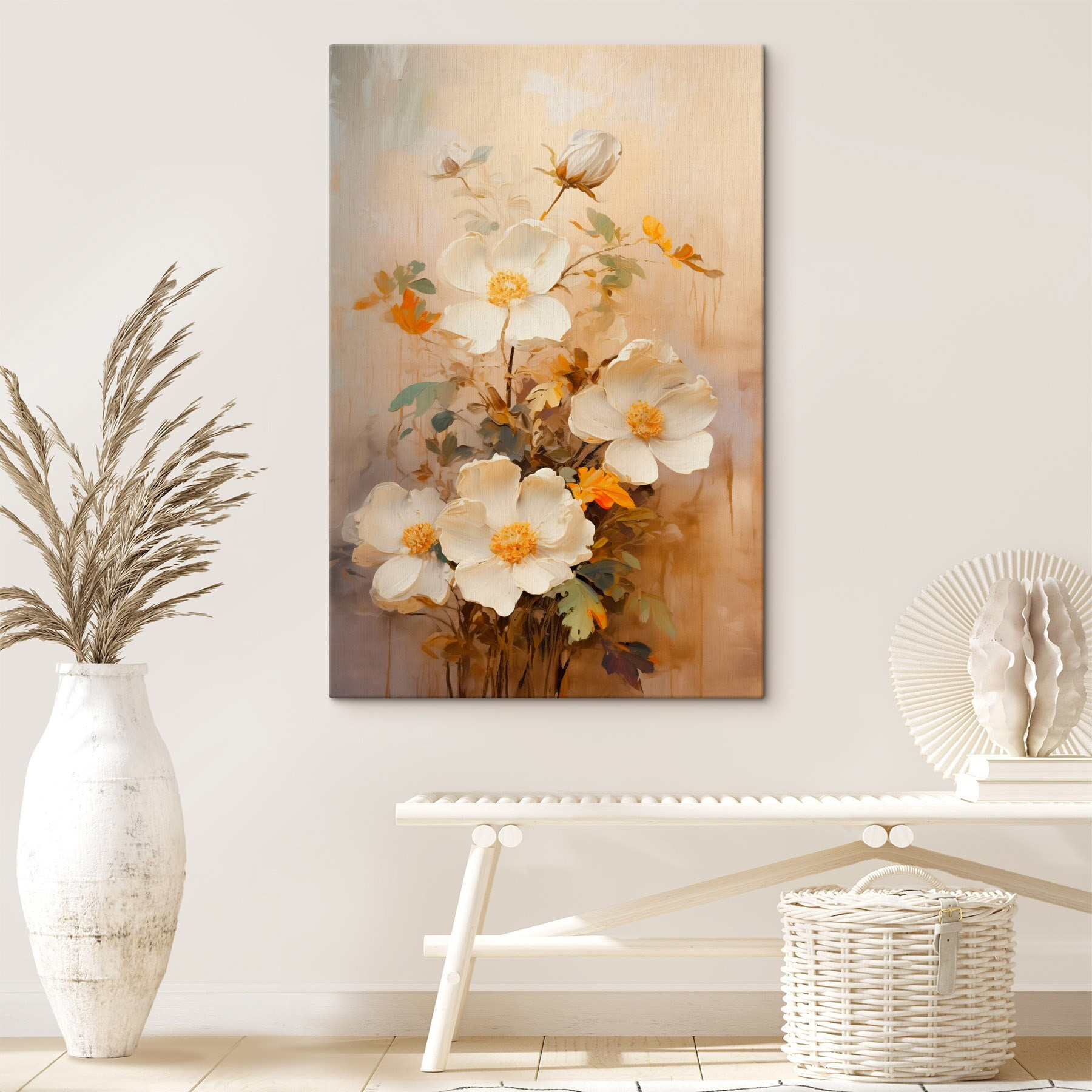 Painting of white flowers