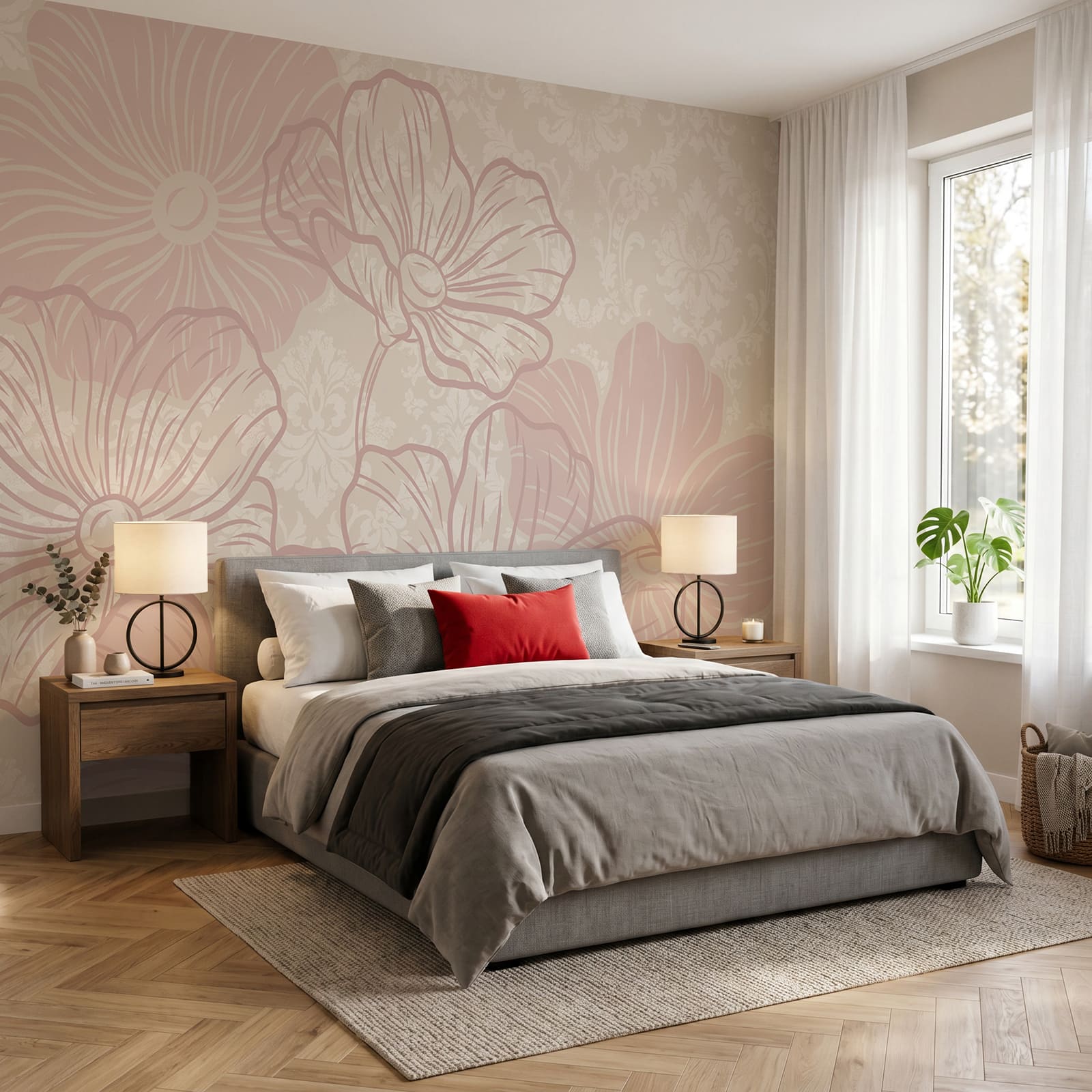 Roze bloemen op een witte achtergrond