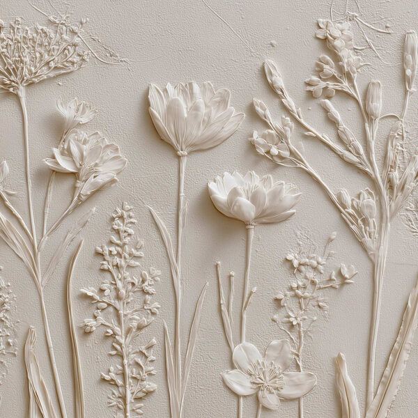 White flower and plant art White flower and plant art