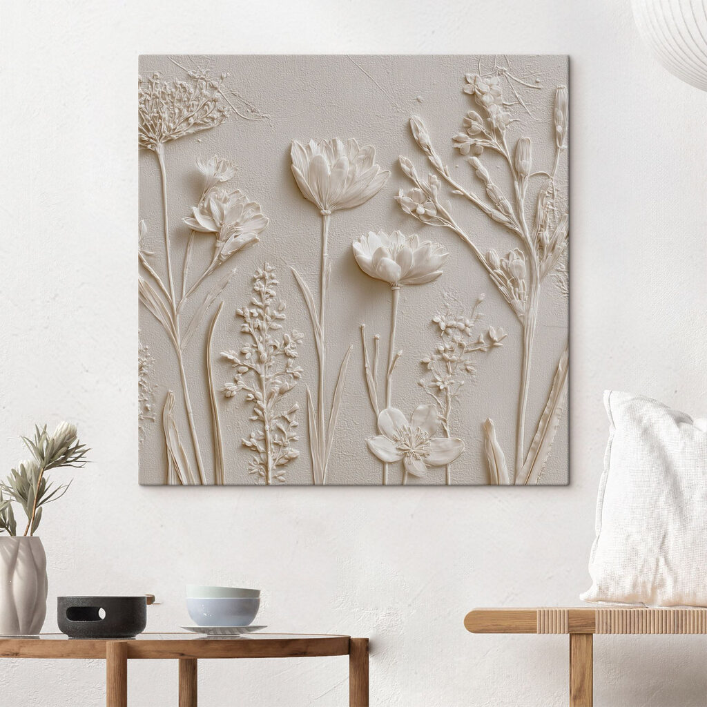 White flower and plant art White flower and plant art