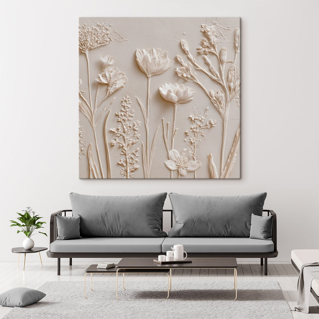 White flower and plant art White flower and plant art