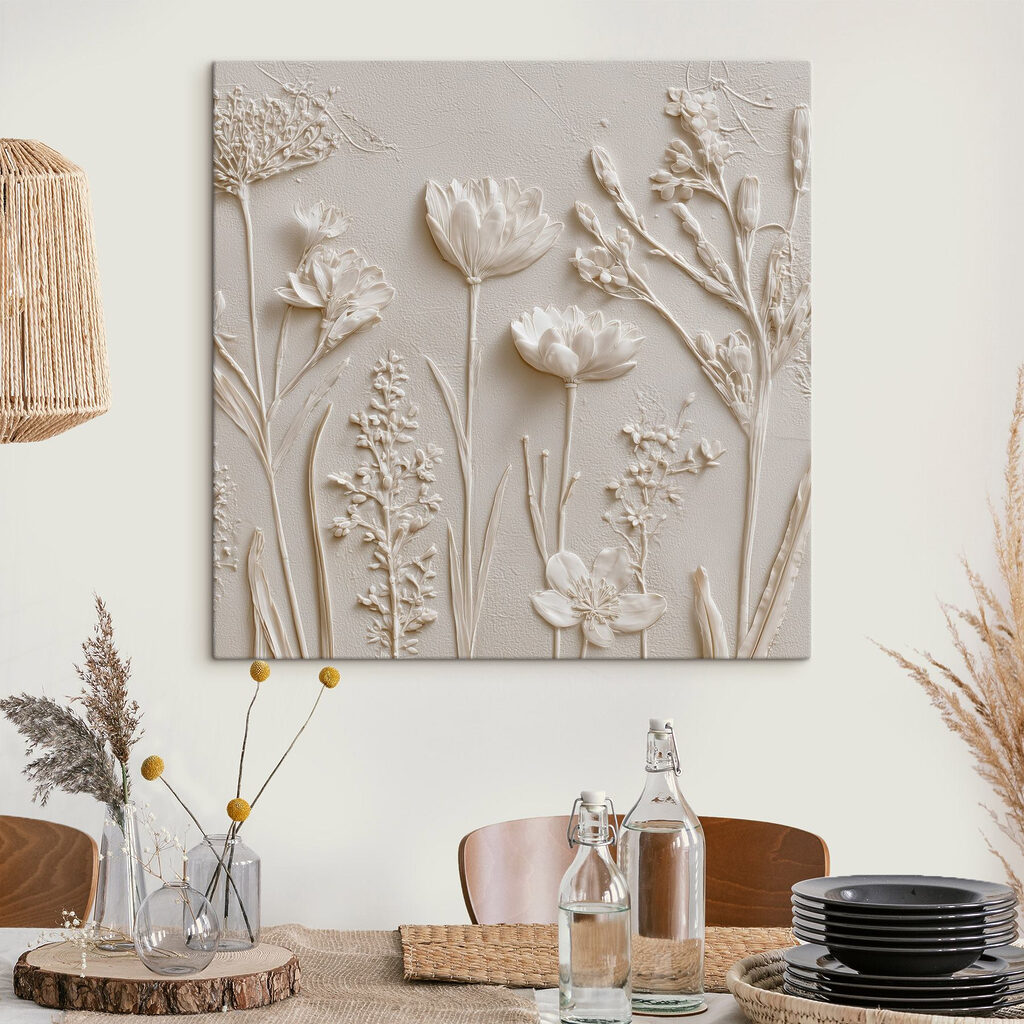 White flower and plant art White flower and plant art