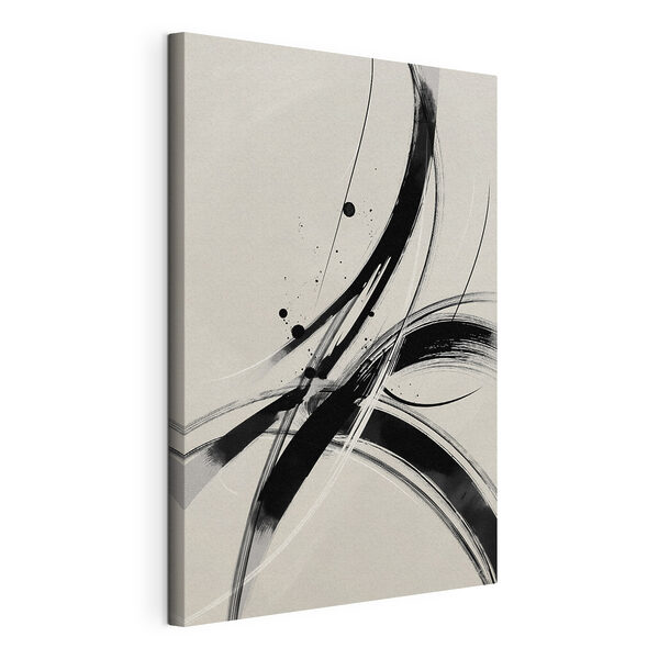 Canvas Schilderijen Canvas Schilderijen Zwart-witafbeelding van een wervelend patroon (Artikelnummer: s45583)