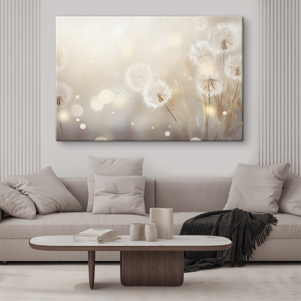 Dandelion seeds dancing in the breeze