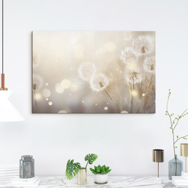 Dandelion seeds dancing in the breeze