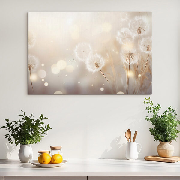 Dandelion seeds dancing in the breeze