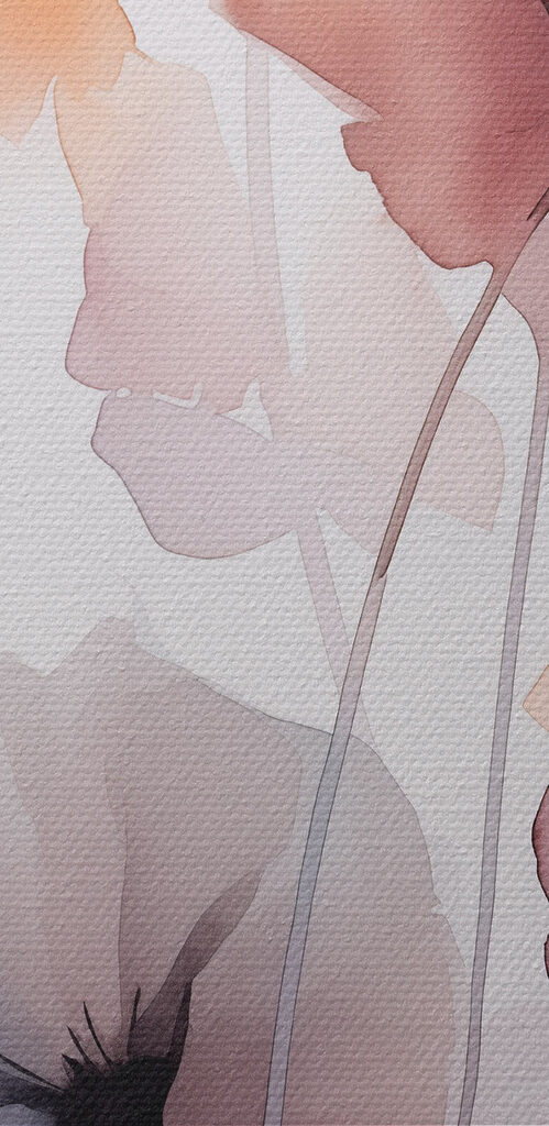 Painting of flowers on a white background