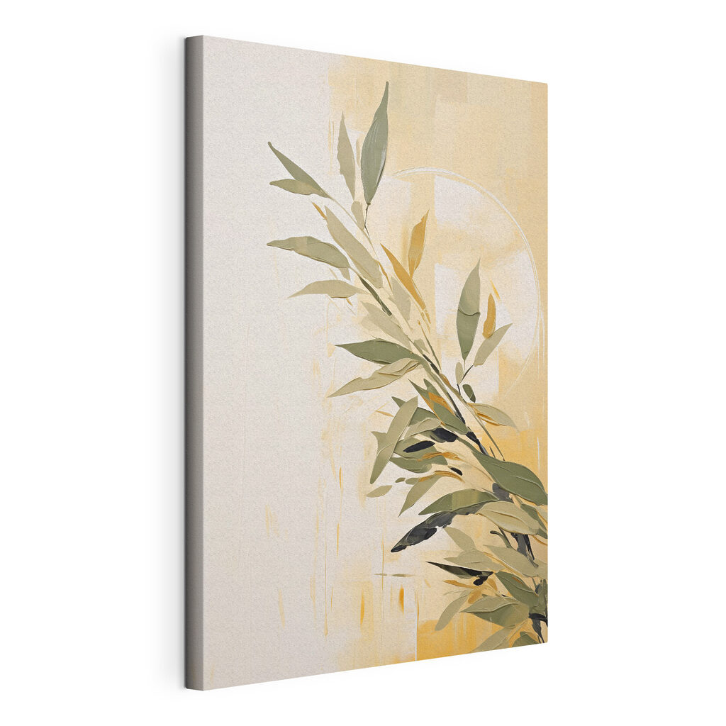 Painting of a branch with leaves Painting of a branch with leaves
