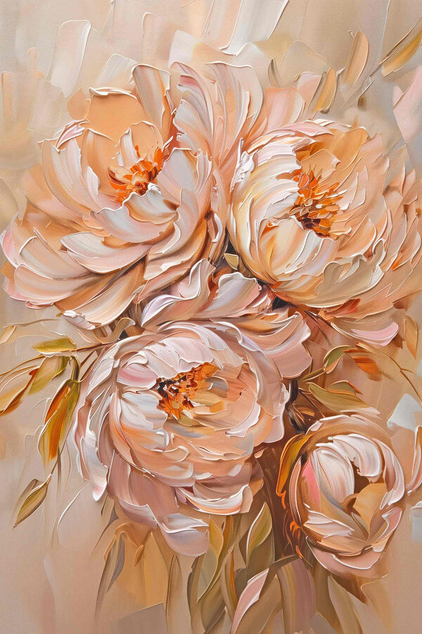 Painting of flowers on a white surface