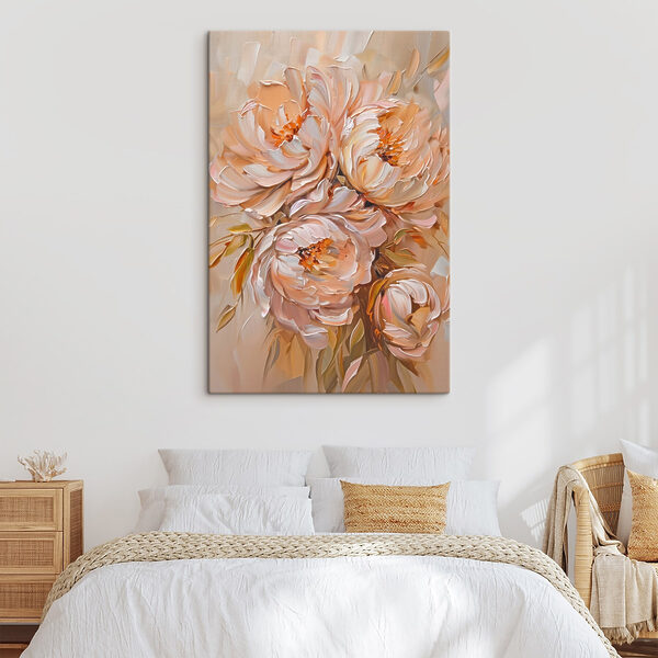 Painting of flowers on a white surface