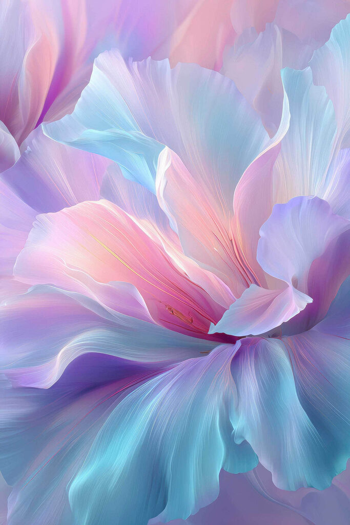 Soft petals in pastel hues, enchanting