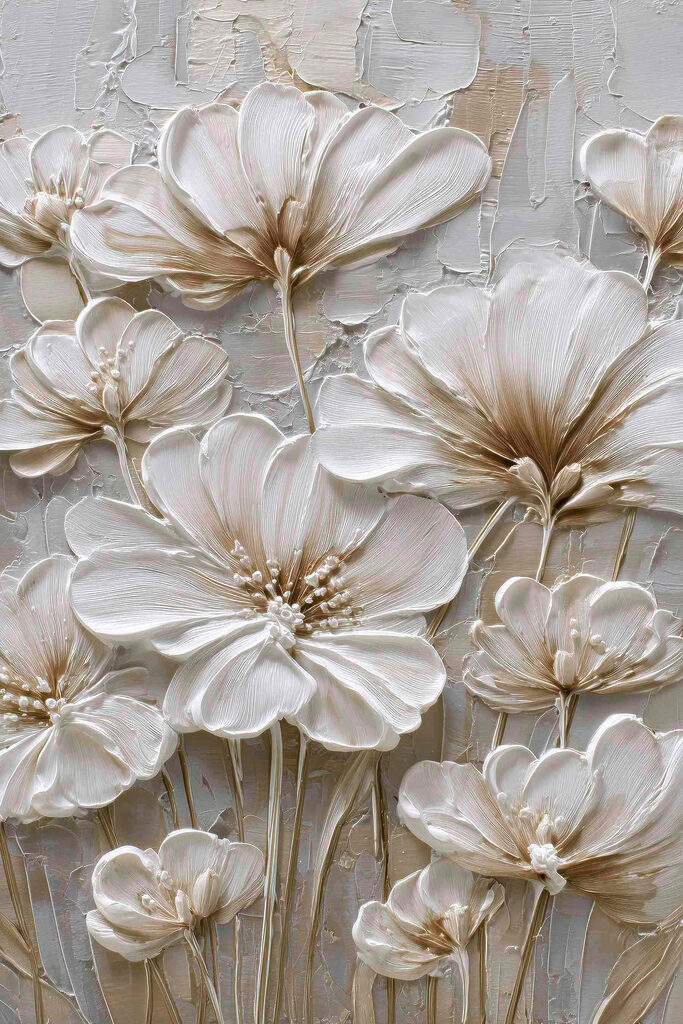Delicate blooms on textured surface Delicate blooms on textured surface
