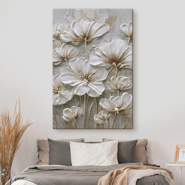 Canvas Schilderijen Fijne bloemen op een gestructureerd oppervlak