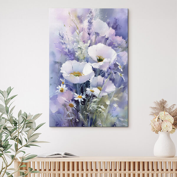 Canvas Schilderijen Canvas Schilderijen Schilderij van witte bloemen (Artikelnummer: s45720)