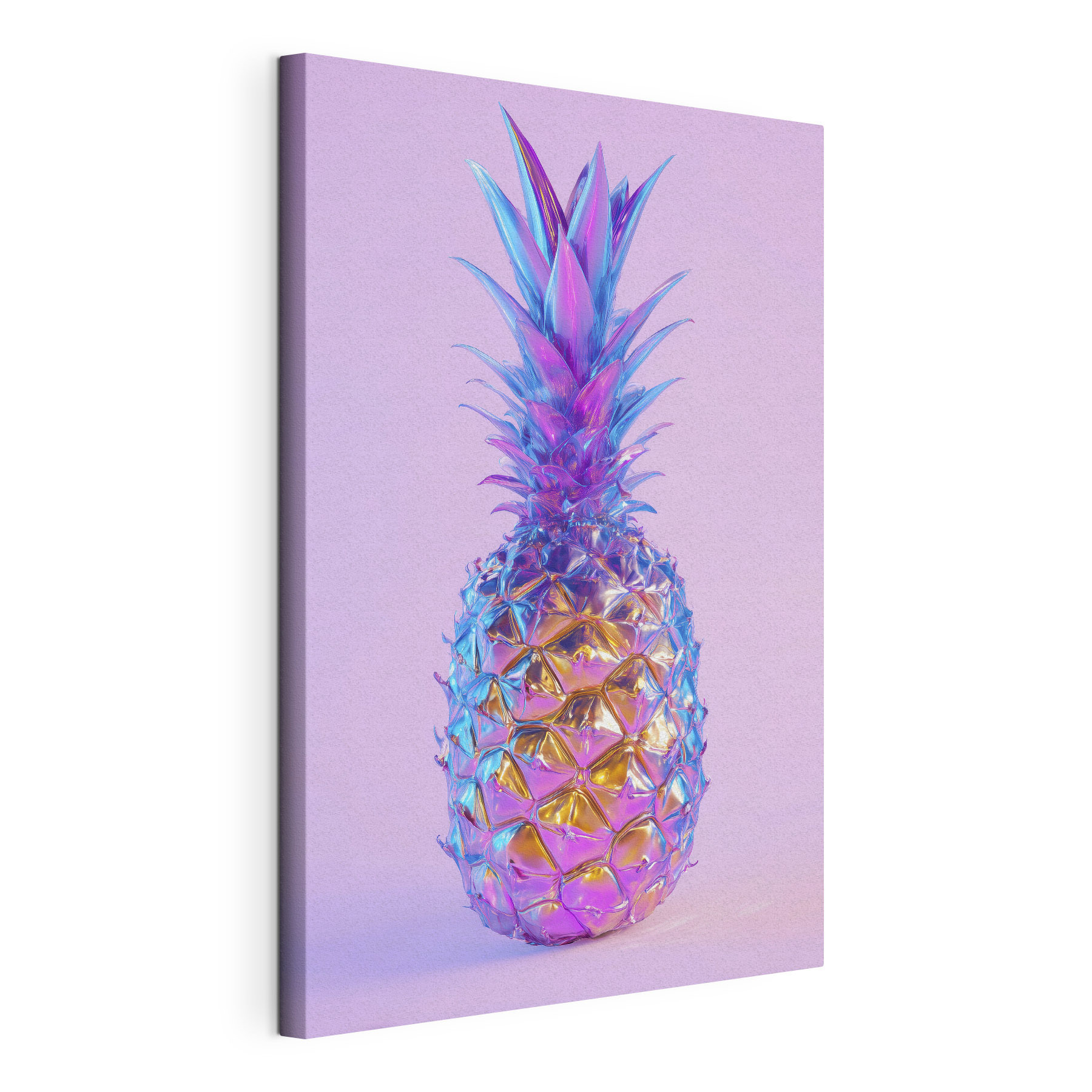 Colorful pineapple with a purple background
