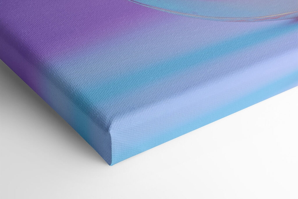 Colorful banana on a purple background