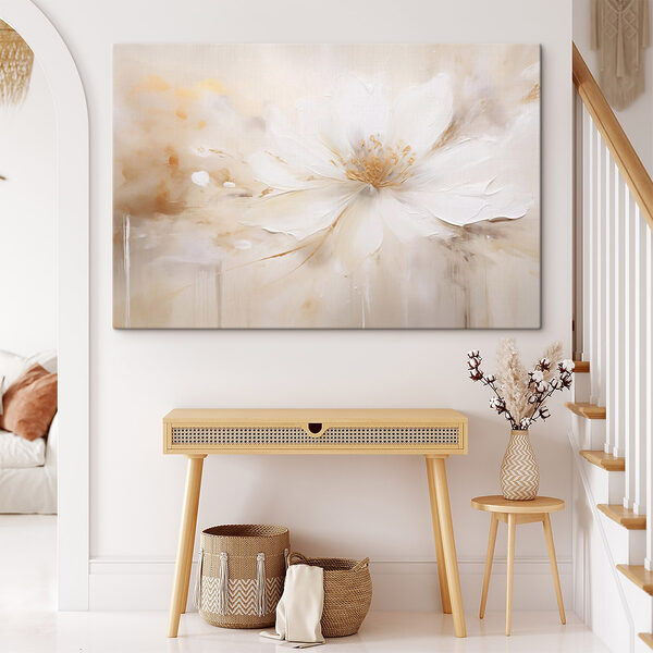 Canvas Schilderijen Canvas Schilderijen Schilderij van een witte bloem (Artikelnummer: s45802)