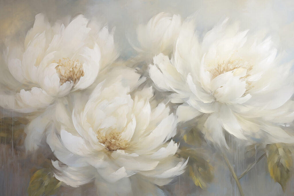 Painting of white flowers