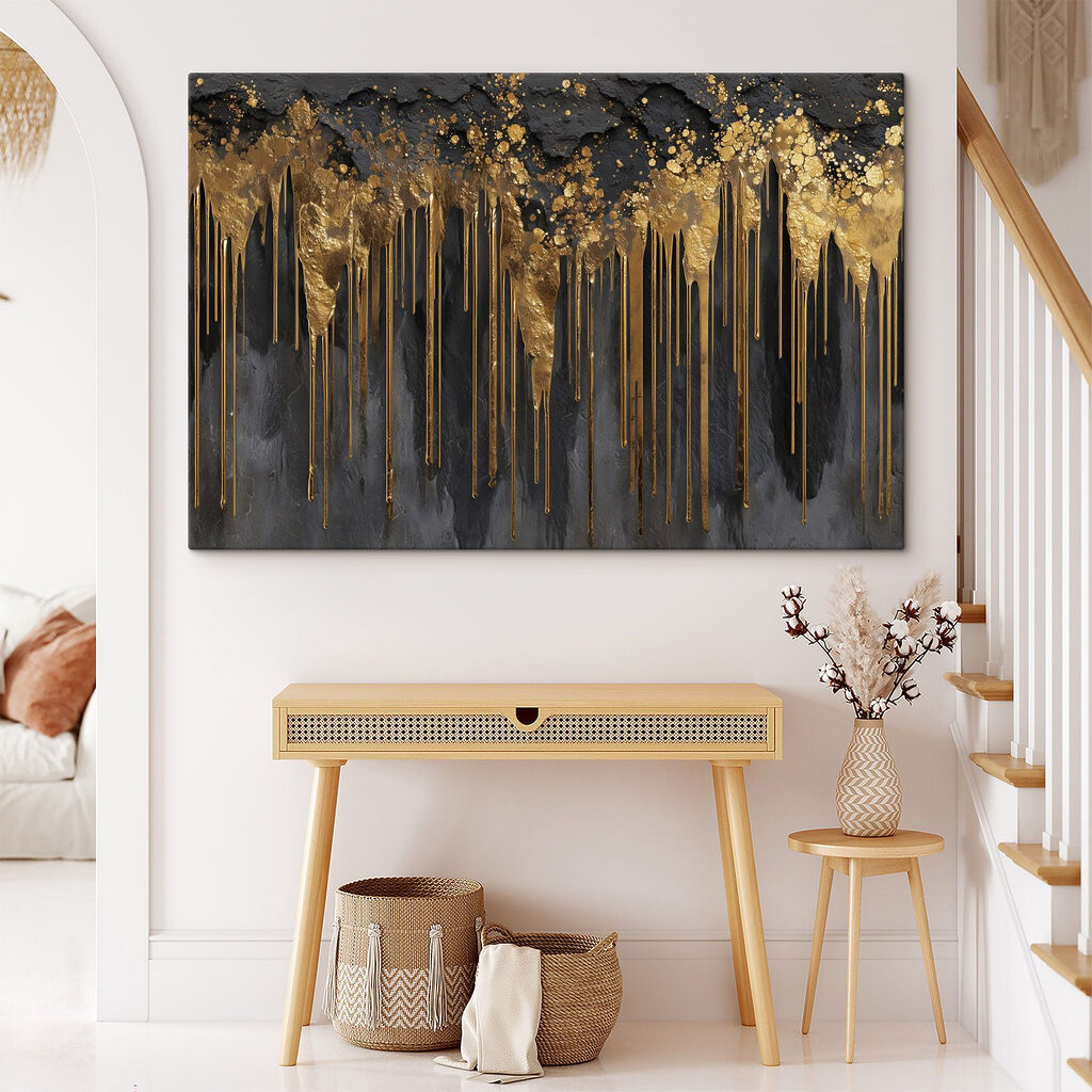 Dripping colors on a dark canvas