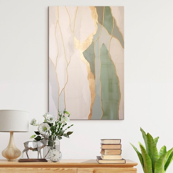 Canvas Schilderijen Elegante lijnen in ingetogen kleurtinten