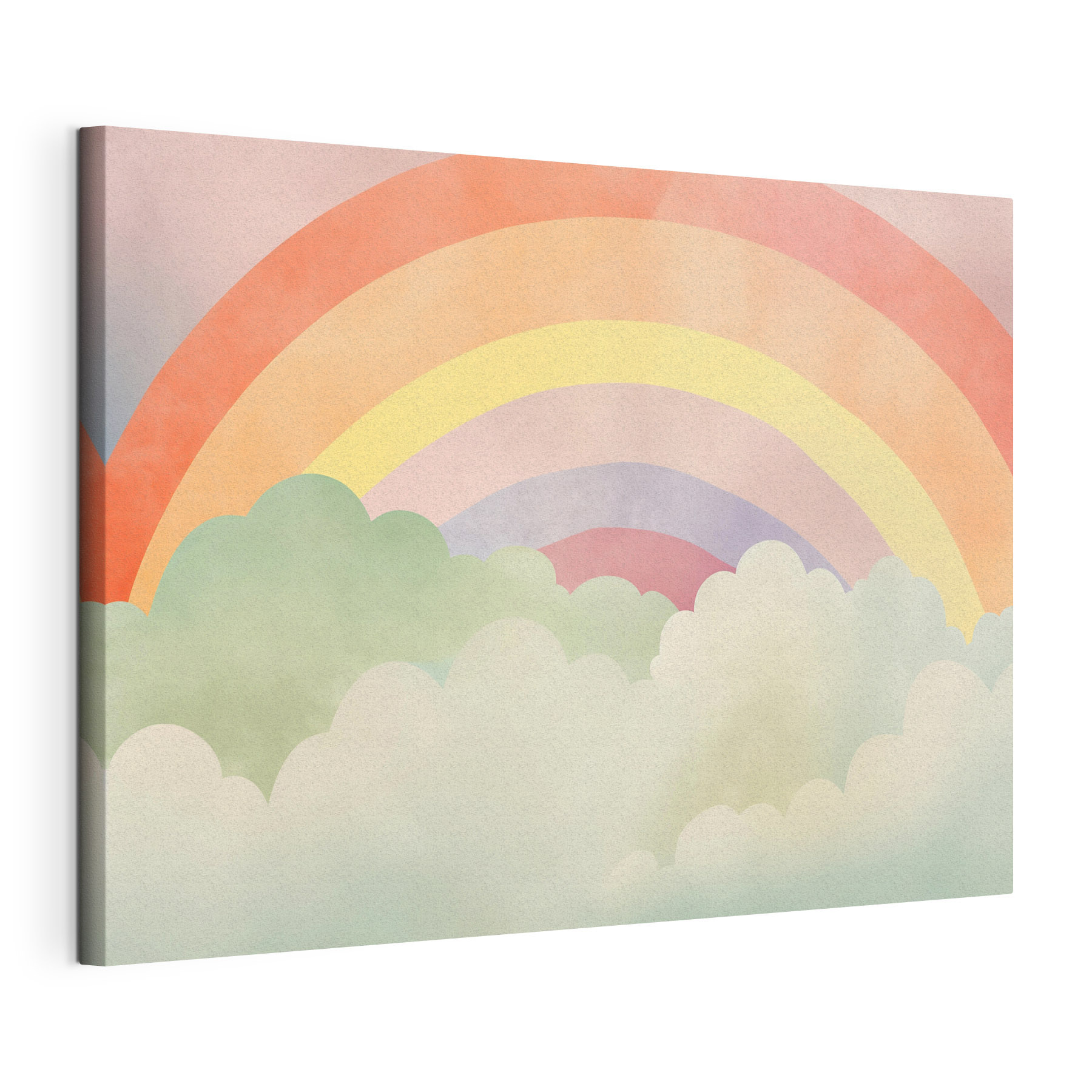 Rainbow and clouds in the sky