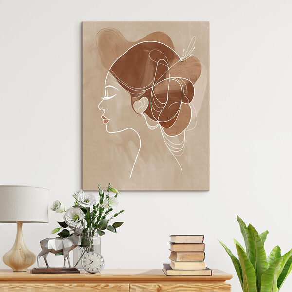 Canvas Schilderijen Canvas Schilderijen Profielfoto van een vrouw met een groot haarstuk (Artikelnummer: s45655)