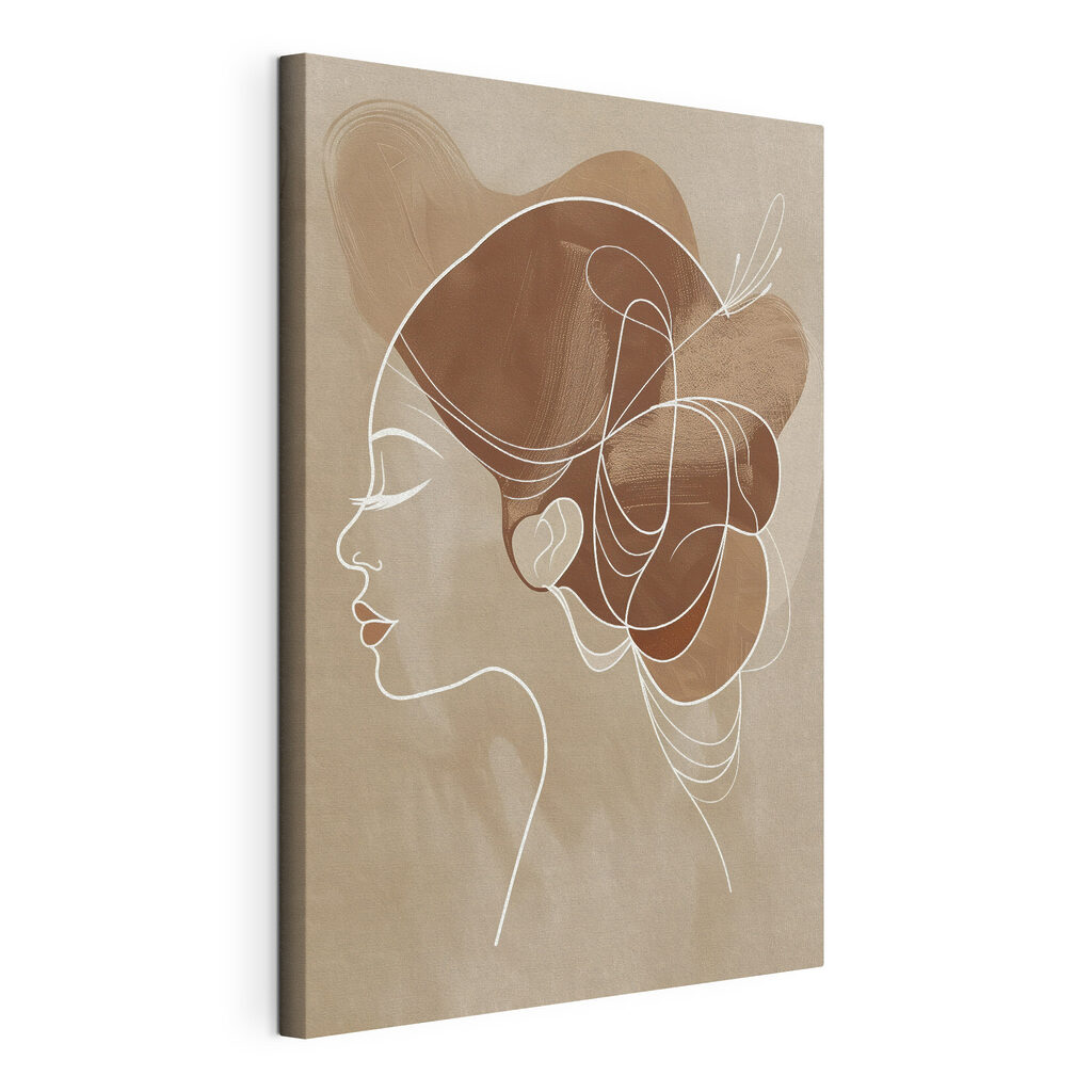 Woman's profile with a large hair piece