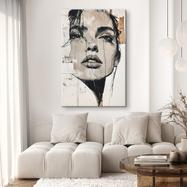 Canvas Schilderijen Canvas Schilderijen Schilderij van het gezicht van een vrouw (Artikelnummer: s45778)
