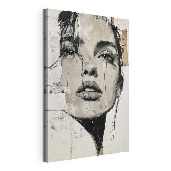 Canvas Schilderijen Canvas Schilderijen Schilderij van het gezicht van een vrouw (Artikelnummer: s45778)