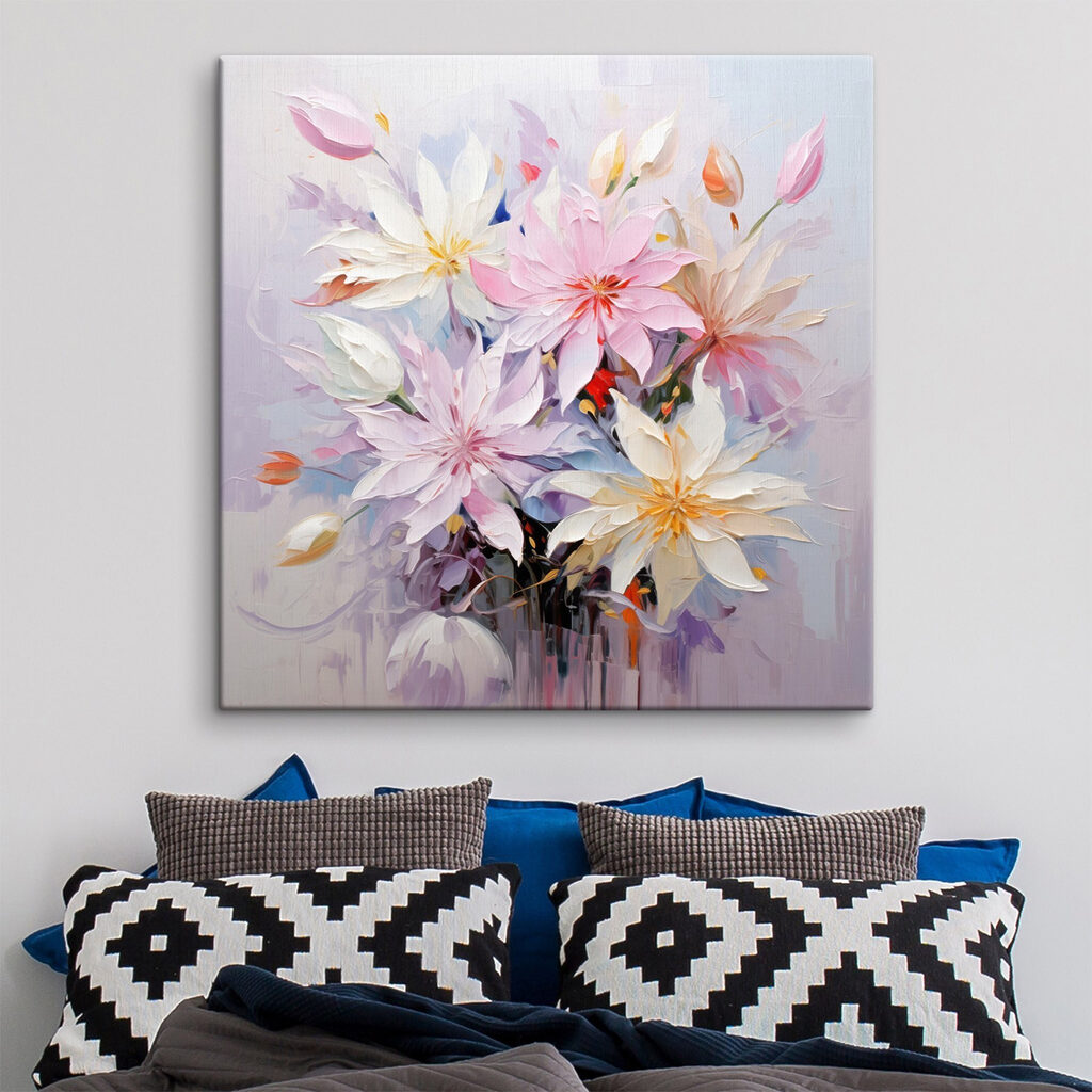 Painting of flowers on a white background