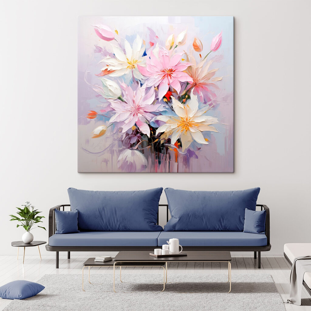 Painting of flowers on a white background