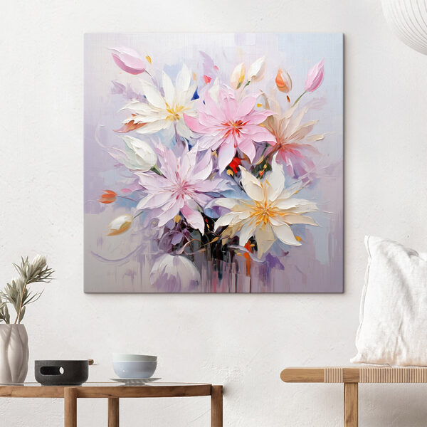 Painting of flowers on a white background