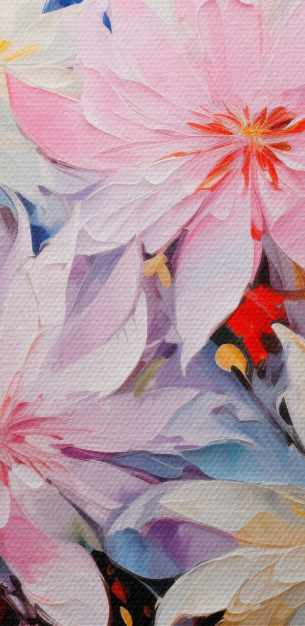 Painting of flowers on a white background