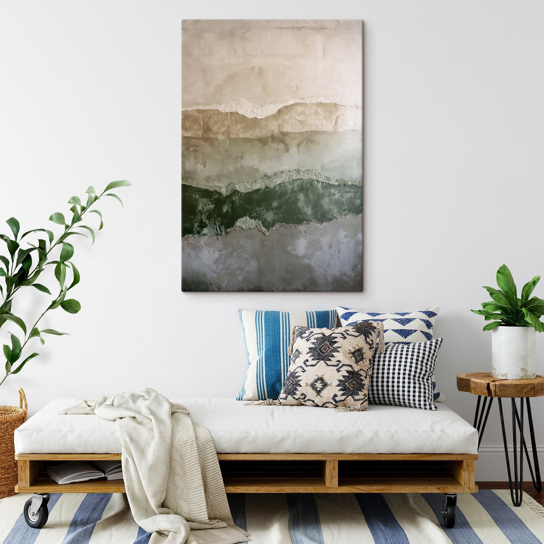 Wall with a few layers of cement