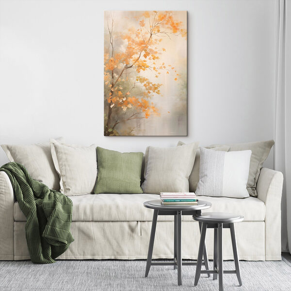 Canvas Schilderijen Boom met gele bladeren