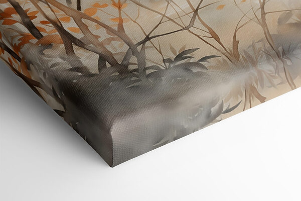 Painting of trees with orange leaves
