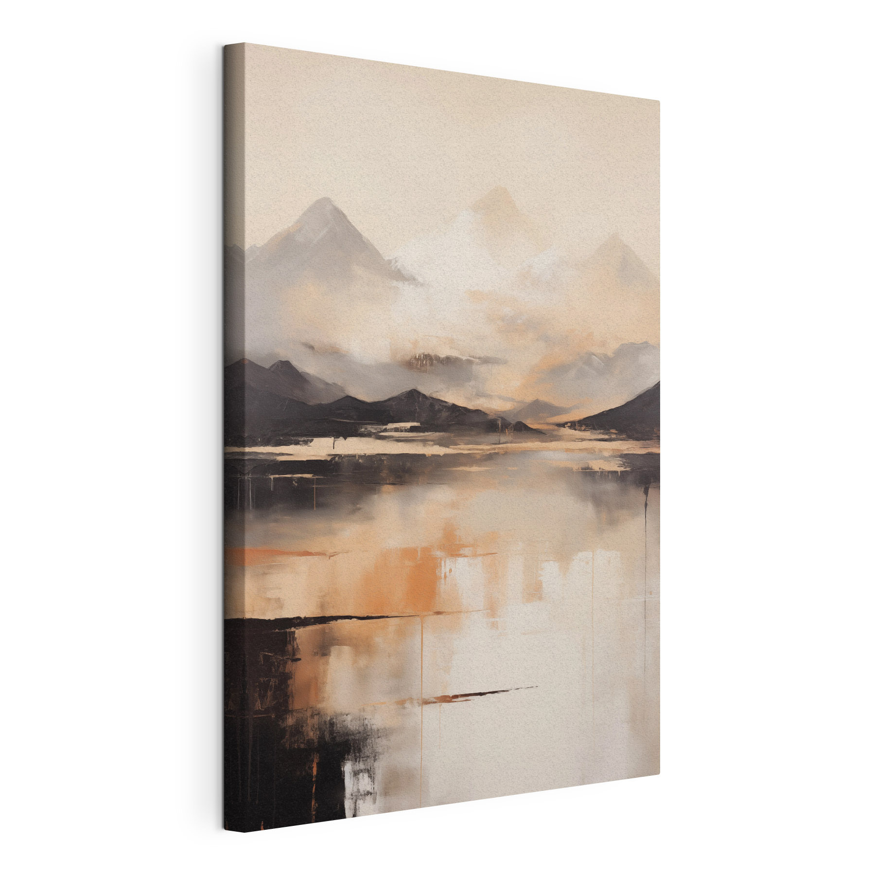 Painting of mountains and water