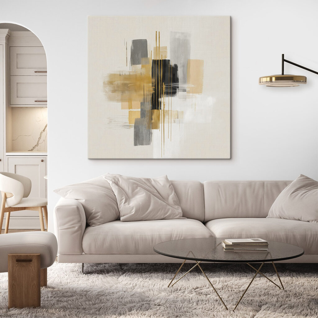 Dynamic abstract composition in soft colors
