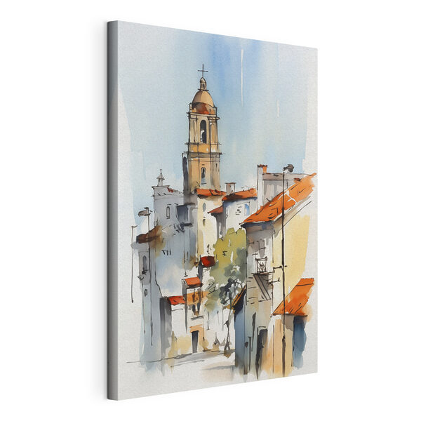 Canvas Schilderijen Aquarelschilderij van gebouwen (Artikelnummer: s46120) Canvas Schilderijen Canvas Schilderijen Aquarelschilderij van gebouwen (Artikelnummer: s46120)