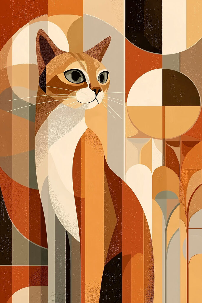 Cat with a colorful background