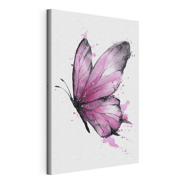 Canvas Schilderijen Roze vlinder met zwarte vleugels (Artikelnummer: s46075) Canvas Schilderijen Canvas Schilderijen Roze vlinder met zwarte vleugels (Artikelnummer: s46075)