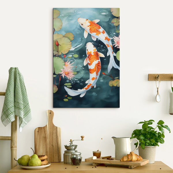 Canvas Schilderijen Canvas Schilderijen Twee vissen die in het water zwemmen (Artikelnummer: s46087)