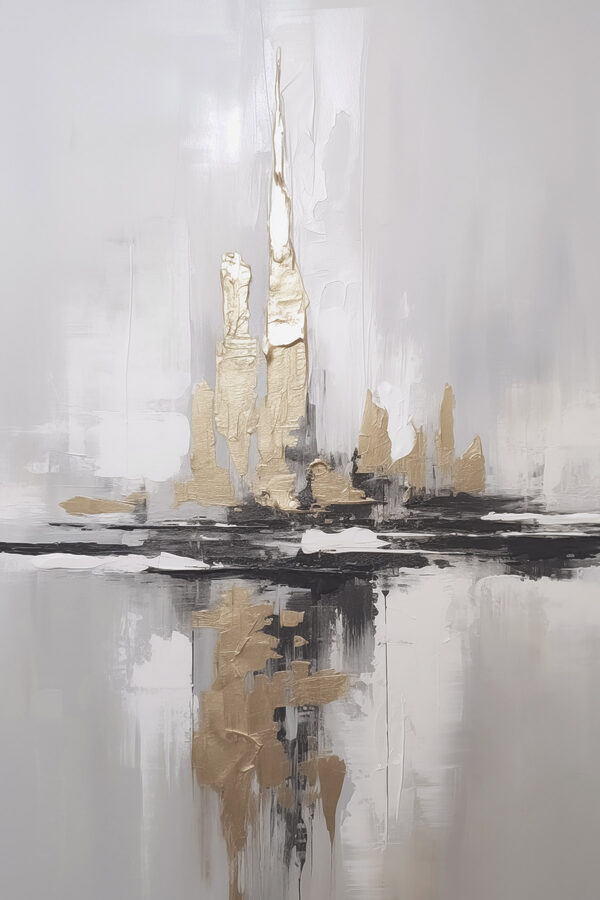 Painting of a city skyline